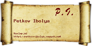 Petkov Ibolya névjegykártya