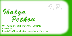 ibolya petkov business card